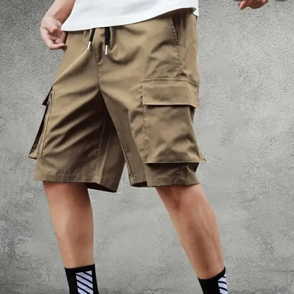 Cargo Khaki Multi Pocket Shorts -F
